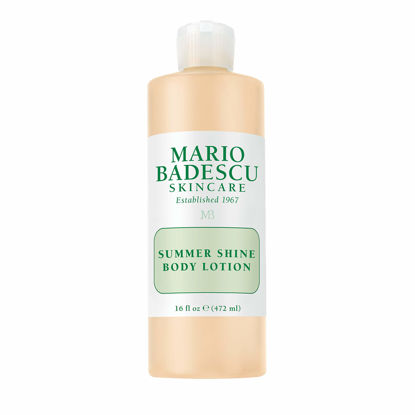 Picture of Mario Badescu Summer Shine Body Lotion Enriched with Vitamin A, Lightweight and Radiant, Non-Greasy Candlelit Glow Body Shimmer, Ideal for All Skin Types, 16 oz.