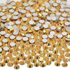 Picture of NCB 2000pcs Flatback Round Glass Nail Art Rhinestones Crystal for DIY Making Accessories Shoes, Clothes, Face Art, Bags, Manicure (Aurum, SS10 2000pcs)