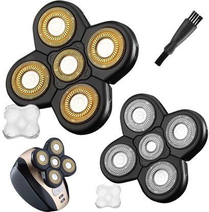 Picture of Universal 2 PCS 5 Blades Head Shaver Replacement Head for Head Shaver, 5 Blades Replacement Shaver Head Blade 5 Heads Beard Electric Razor Shaver Head