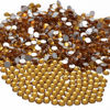 Picture of NCB 288pcs Flatback Round Glass Nail Art Rhinestones Crystal for DIY Making Accessories Shoes, Clothes, Face Art, Bags, Manicure (Topaz, SS30 288pcs)