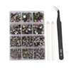 Picture of NCB 8000pcs Non Hotfix Rhinestones 10 Sizes Flatback Crystal Glass Rhinestones with Tweezers and Picking Pen for Nail Art Clothes Bags Phone Decorations Crafts DIY (099 Vitrail Medium Mix SS3-SS30)