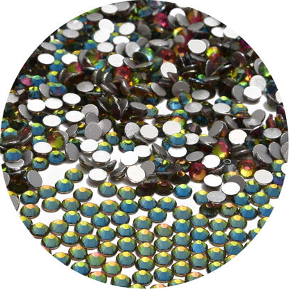 Picture of NCB 1500pcs Flatback Round Glass Nail Art Rhinestones Crystal for DIY Making Accessories Shoes, Clothes, Face Art, Bags, Manicure (Vitrail Medium, SS16 1500pcs)