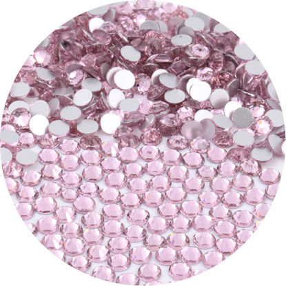 Picture of NCB 2000pcs Flatback Round Glass Nail Art Rhinestones Crystal for DIY Making Accessories Shoes, Clothes, Face Art, Bags, Manicure (Lt. Rose, SS8 2000pcs)