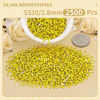 Picture of 2500PCS SS10/2.8mm Crystal Rhinestones (Lemon Yellow), Bedazzling Flatback Glass Rhinestones for Crafting DIY Nail Art Makeup Decoration, Gems Diomand Charms for Tumbler Shoes Clothing Mug