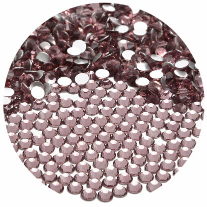 Picture of NCB 2880pcs Non Hotfix Flatback Crystals Rhinestones Round Glass Diamonds Charms Gems Stones Beads 3D for Nails Art Craft Jewels Accessories Phone Shoes Decorations (Lt. Amethyst SS16 4.0mm 2880pcs)