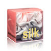 Picture of Silmer Silk Scrunchies for Hair Curly Hair 100% Mulberry 3 Pack(Pink,Silvery Grey, Haze Blue)