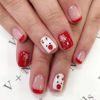 Picture of 6 Packs (144 Pcs) Christmas Press on Nails Square, Red Press on Nails Short, Medium Press on Nails, Snowflake False Nails, Glue on Nails, Red Fake Nails for Women, Stick on Nails 12 Sizes-6 styles