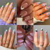 Picture of 6 Packs (144 Pcs) Press on Nails Almond, French Tip Press on Nails Medium,Swirl Press on Nails,False Nails with Nail Glue on Nails, Gel Fake Nails for Women, Stick on Nails Kit 12 Sizes-6 styles