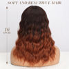 Picture of Nnzes Ombre Auburn Wig with Bangs for Women Shoulder Length Brown Bob Wavy Charming Synthetic Wigs with Natural Curly Heat Resistant Hair for Daily Party Use