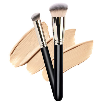 Picture of Makeup Brushes DPOLLA Pro Foundation Brush and Flawless Concealer Brush Perfect for Any Look Premium Luxe Hair Contour Brush Perfect for Blending Liquid,Buffing,Cream,Sculpting,Mineral Makeup
