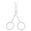 Picture of Motanar Multicolor Professional Grooming Scissors for Personal Care Facial Hair Removal and Ear Nose Eyebrow Trimming Stainless Steel Fine Straight Tip Scissors 3.9 Inch (Silver Safety Head C)