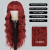 Picture of Lativ Red Wig With Bangs Long Red Wigs for Women 26 Inches Curly Wavy Hair Natural Looking Heat Resistant Fiber Wig for Girls Halloween Party Use