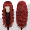 Picture of Lativ Red Wig With Bangs Long Red Wigs for Women 26 Inches Curly Wavy Hair Natural Looking Heat Resistant Fiber Wig for Girls Halloween Party Use