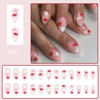 Picture of Kiss Press on Nails Medium Almond Fake Nails with Red White Pink Lips Design Valentines Glue on Nails Glossy Valentine’s Day False Nails Reusable Love Nails for Women Girls Manicure 24pcs