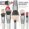 Picture of ZOREYA Makeup Brushes - 15 Pcs Premium Bamboo Charcoal Infused Bristles Makeup Brush Set, Foundation Concealers Eye Shadows Make Up Brush,Eyeliner Brushes(White)