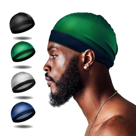 Picture of Selalu 4Pcs Wave Cap, Silk Stocking Wave Caps for 360 Waves, Silky Durag for Men, Stain Caps