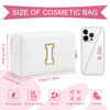 Picture of Small Personalized Initial A-Z Preppy Patch Makeup Bag,White PU Chenille Letter Travel Cosmetic Pouch with Zipper,Cute Toiletry Bag,Gift Ideal for Teen Girls Women Teacher Bridesmaid,Letter I