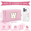 Picture of Personalized Initial A-Z Preppy Patch Makeup Bag,Small PU Chenille Letter Cosmetic Bag with Zipper for Teen Girls,Pink Cute Toiletry Organizer Bag,Monogram Makeup Case Gift for Women Girls,Letter W