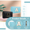 Picture of Small Personalized Initial A-Z Preppy Patch Makeup Bag,PU Chenille Letter Travel Cosmetic Pouch with Zipper,Blue Cute Toiletry Bag,Gift Ideal for Teen Girls Women Teacher Bridesmaid,Letter A
