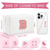 Picture of Personalized Makeup Bag Initial A-Z Preppy Patch Bag,Small PU Leather Travel Cosmetic Bag Pouch with Zipper,White Cute Toiletry Bag,Gift Ideal for Teen Girls Women Birthday Friend Mom,Letter B