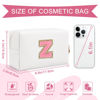 Picture of Personalized Makeup Bag Initial A-Z Preppy Patch Bag,Small PU Leather Travel Cosmetic Bag Pouch with Zipper,White Cute Toiletry Bag,Gift Ideal for Teen Girls Women Birthday Friend Mom,Letter Z