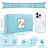 Picture of Small Personalized Initial A-Z Preppy Patch Makeup Bag,PU Chenille Letter Travel Cosmetic Pouch with Zipper,Blue Cute Toiletry Bag,Gift Ideal for Teen Girls Women Teacher Bridesmaid,Letter Z