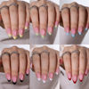 Picture of 6 Packs (144 Pcs) Press on Nails Almond, French Tip Press on Nails Medium, Almond Press on Nails, Medium Fake Nails, Glue on Nails, Gel False Nails for Women, Stick on Nails 12 Sizes-6 styles