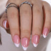 Picture of 6 Packs (144 Pcs) Press on Nails Almond, French Tip Press on Nails Medium, Almond Press on Nails, Medium Fake Nails, Glue on Nails, Gel False Nails for Women, Stick on Nails 12 Sizes-6 styles