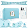 Picture of Small Personalized Initial A-Z Preppy Patch Makeup Bag,PU Chenille Letter Travel Cosmetic Pouch with Zipper,Blue Cute Toiletry Bag,Gift Ideal for Teen Girls Women Teacher Bridesmaid,Letter Q
