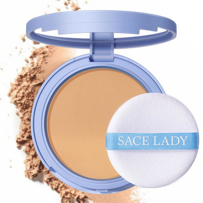 Picture of SACE LADY Face Powder Waterproof Sets Makeup, Controls Shine, Smooth Fine Lines for Flawless Lightweight Finish, Long Lasting Matte Compact Setting Powder Cosmetics Cruelty-free, 0.35oz (#03)