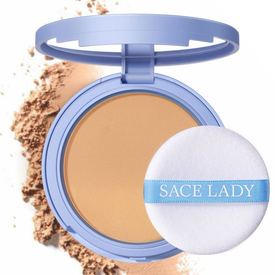 Picture of SACE LADY Face Powder Waterproof Sets Makeup, Controls Shine, Smooth Fine Lines for Flawless Lightweight Finish, Long Lasting Matte Compact Setting Powder Cosmetics Cruelty-free, 0.35oz (#03)