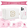 Picture of Small Personalized Initial A-Z Preppy Patch Makeup Bag,White PU Chenille Letter Travel Cosmetic Pouch with Zipper,Cute Toiletry Bag,Gift Ideal for Teen Girls Women Teacher Bridesmaid,Letter B