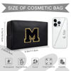 Picture of Personalized Initial A-Z Preppy Patch Makeup Bag,Small PU Chenille Letter Cosmetic Bag with Zipper for Teen Girls,Black Cute Toiletry Organizer Bag,Monogram Makeup Case Gift for Women Girls,Letter M