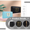 Picture of Personalized Initial A-Z Preppy Patch Makeup Bag,Small PU Chenille Letter Cosmetic Bag with Zipper for Teen Girls,Black Cute Toiletry Organizer Bag,Monogram Makeup Case Gift for Women Girls,Letter U