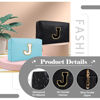 Picture of Personalized Initial A-Z Preppy Patch Makeup Bag,Small PU Chenille Letter Cosmetic Bag with Zipper for Teen Girls,Black Cute Toiletry Organizer Bag,Monogram Makeup Case Gift for Women Girls,Letter J