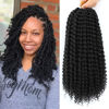 Picture of Dansama Passion Twist Hair Water Wave Braiding Hair for Butterfly Style Crochet Braids Bohemian Hair Extensions (14inch (Pack of 7), #1B)