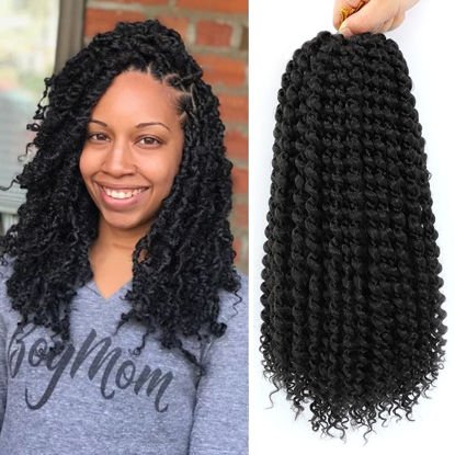 Picture of Dansama Passion Twist Hair Water Wave Braiding Hair for Butterfly Style Crochet Braids Bohemian Hair Extensions (14inch (Pack of 7), #1B)