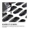 Picture of MelodySusie Semi Cured Gel Nail Strips (Black Cat Eye)- Works with Nail lamp, Salon-Quality, Long Lasting, Easy to Apply & Remove - Includes 30Pcs, 2 Prep Pads, Nail File & Wooden Stick