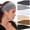 Picture of Huachi Workout Headbands for Women Wide Hair Headbands Yoga Sports Running Hair Bands Non Slip. Super Soft & Stretch Head Bands