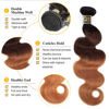 Picture of QTHAIR 10A T1B/4/30 Ombre Body Wave Human Hair Weave 12" 14" 16" Brazilian Virgin Hair Bundles Body Wave Human Hair Wavy Weaves Extensions Brazilian Virgin Ombre Body Wave Hair 100% Unprocessed Body Wave Hair Weft