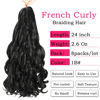 Picture of French Curly Braiding Hair 24 Inch 8 Packs - Pre Stretched Bouncy Braiding Hair- Loose Wavy Braiding Hair Synthetic Hair Extensions for Black Women (24 inch 8 packs, 1B)