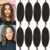 Picture of 8 Packs Springy Afro Twist Hair 10 inch Pre-Separated Kinky Marley Twist Braiding Hair Soft Crochet for Distressed Faux Locs Spring Twist Hair for Women (10 Inch (Pack of 8), 1B/27)