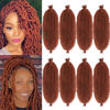 Picture of 8 Packs Springy Afro Twist Hair 14 inch Pre-Separated Kinky Marley Twist Braiding Hair Soft Crochet for Distressed Faux Locs Spring Twist Hair Extensions for Women (14 Inch (Pack of 8), 350#)