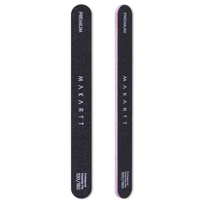 Picture of Makartt Nail File, 100/180 Grit Emery Boards for Nails, Professional Washable Doubled Sides Nail Files for Natural Acrylic Nails Coarse Nail File Kit Manicure Set(Black-2pcs Trial Set)