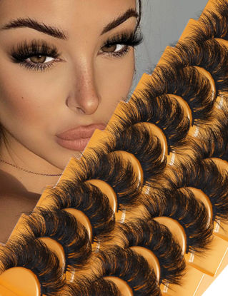 Picture of Eyelashes Mink Lashes Fluffy Natural Look False Lashes Wispy Full Eye Lashes 8D 20 mm Long D Curl Strip Eyelashes Pack 10 Pairs Reusable Fake Eyelashes That Look Like Extensions by Goddvenus