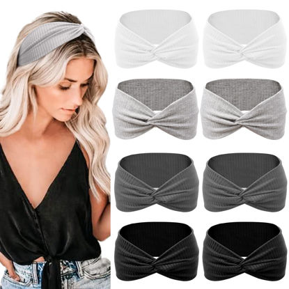 Picture of Tobeffect Non Slip Headbands for Short Hair - Yoga, Workout, Running Sport Elastic Hair Bands, Twist Turban Wrap for Girls