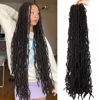 Picture of Datuoda 36 Inch Soft Locs Wavy Crochet Hair 6 Packs Goddess Loc Hair Crochet Braids Faux Locs Crochet Hair for Black Women (36 Inch (Pack of 6), 4#)