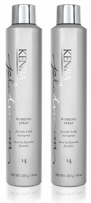 Picture of Kenra Platinum Working Spray 14 50% | Flexible Hold Hairspray | Fast-Drying, Non-Sticky | Creates Volume & Texture | Leaves Hair With Frizz-Free Shine | All Hair Types | 10 oz (2-Pack)