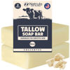 Picture of Beef Tallow Soap Bar - All Natural Grass Fed Tallow Soap Unscented - Moisturizing Face & Body Wash Great for Eczema, Dry, Itchy, Sensitive Skin - Handcrafted Bath Soap for Adults, Kids, Made in USA