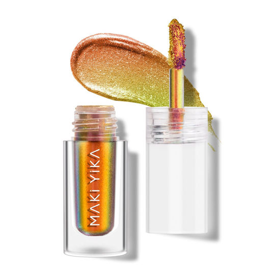 Picture of MAKI YIKA Glitter Eyeshadow Gold Liquid Multichrome Eyeshadows Long Lasting Metallic Chameleon Eye Shadow Smudgeproof Holographic Eye Topper Glitters (#7 Bronzer)
